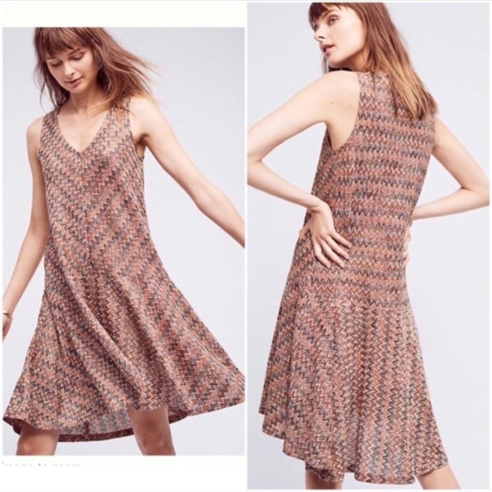 Anthropologie Multicolor Zigzag Dress